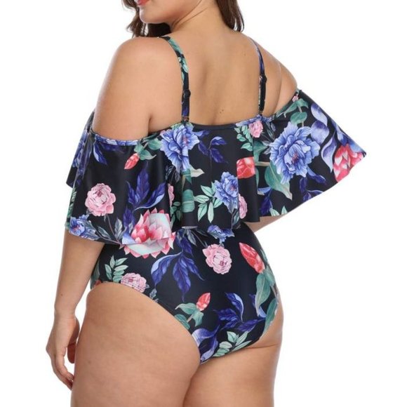 Daci Ruffle Flounce Off Shoulder Swimsuit XL (16) - Picture 4 of 4